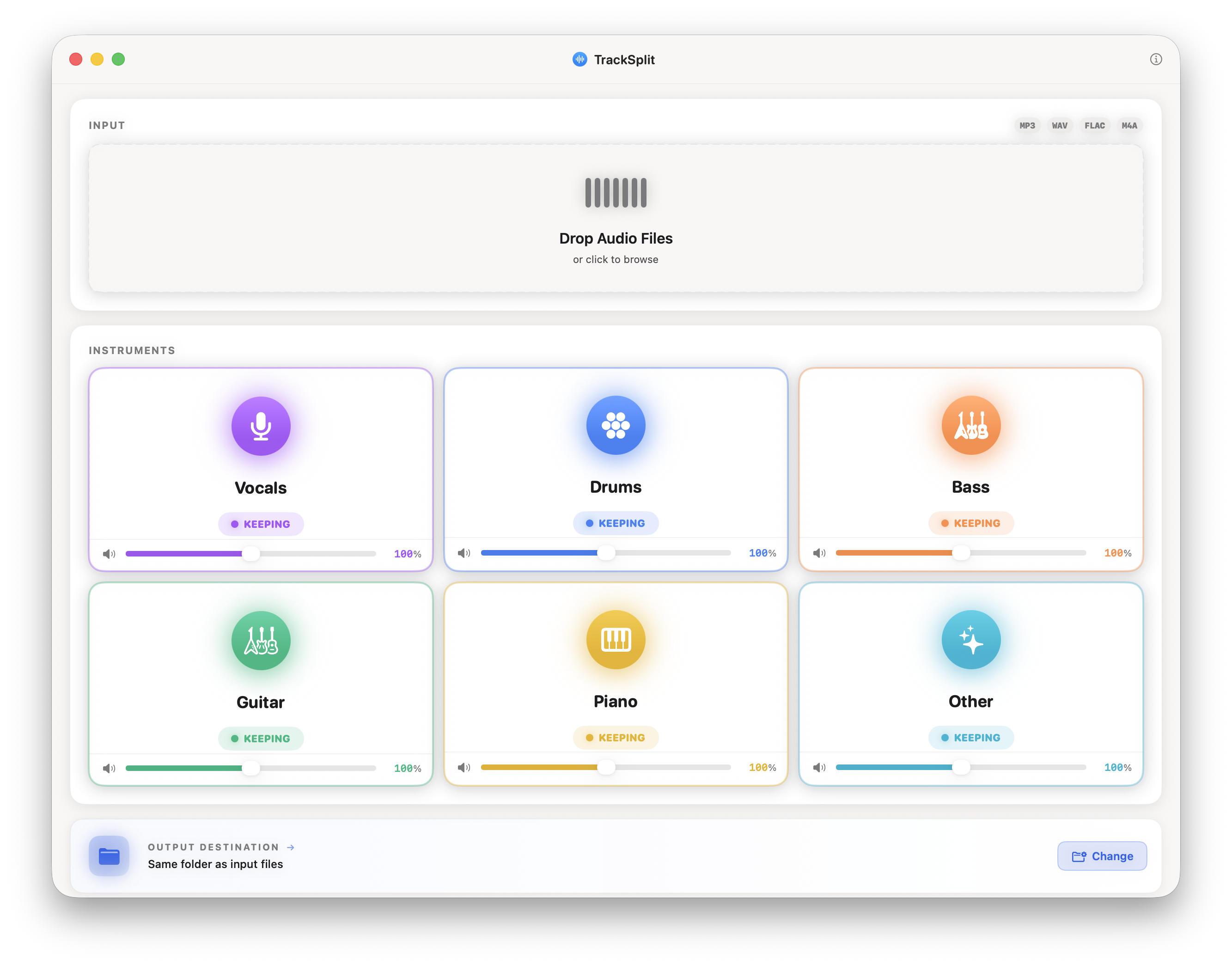 TrackSplit app interface